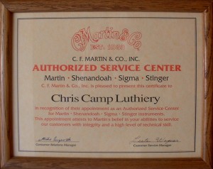 Camp Music - Fretted Instrument Repair and Restoration - C. F. Martin Certification